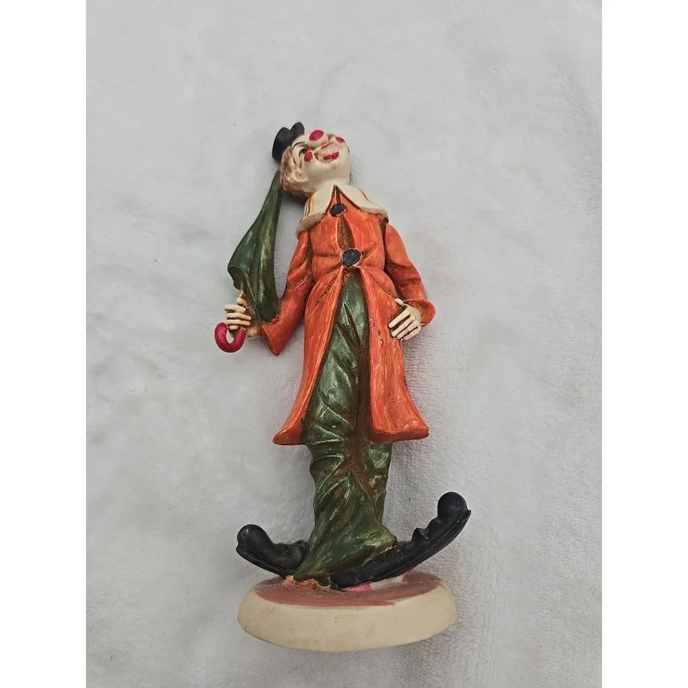 Vintage Fontanini Clown Figure w/ Umbrella Made in Italy Hobo
